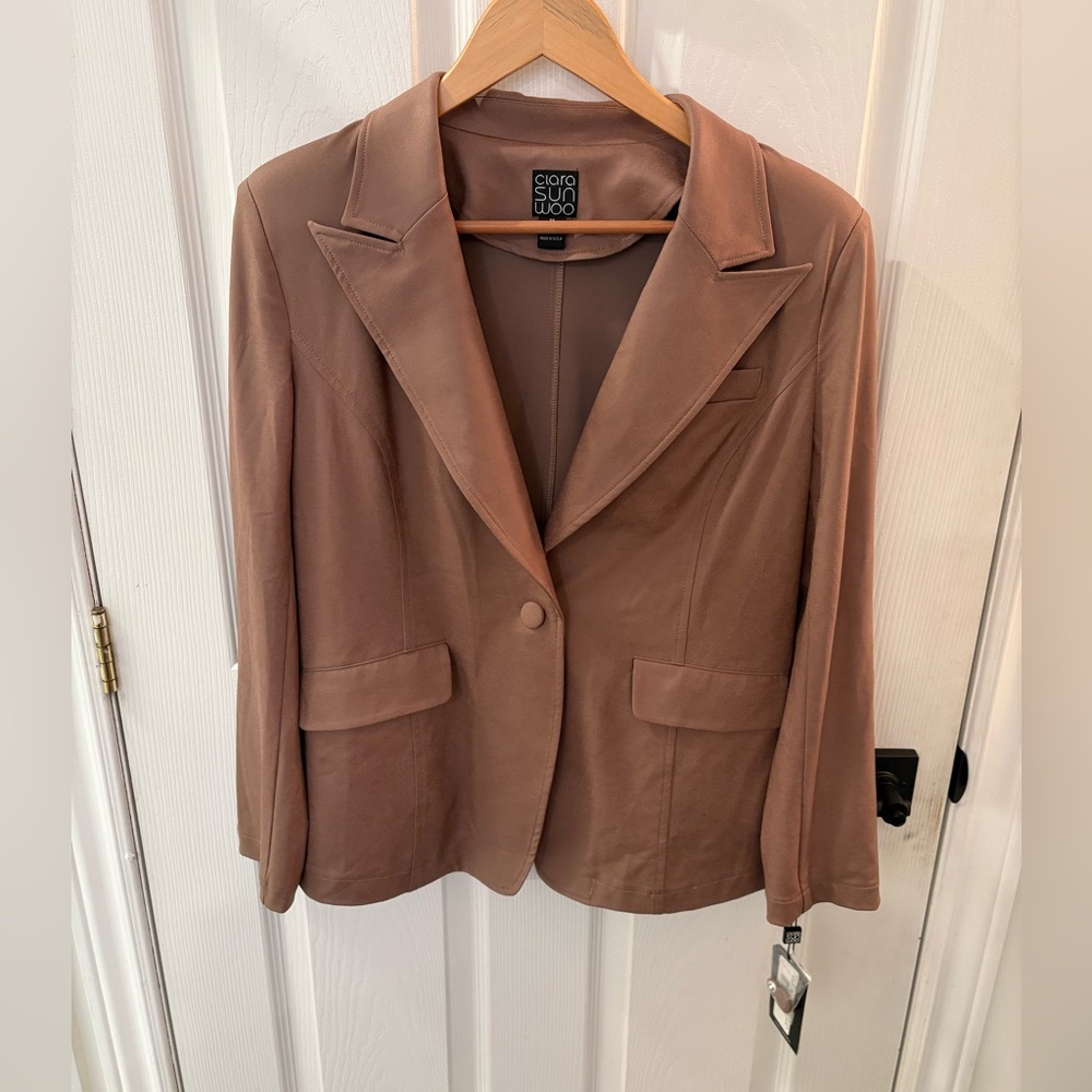 Clara Sunwoo “liquid leather” Women's Brown Blazer